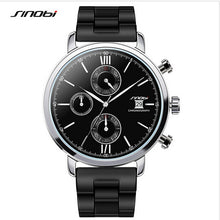 SINOBI brand chronograph quartz men's waterproof rubber strap sports watch