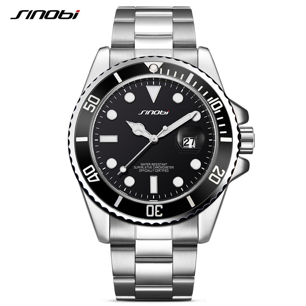 SINOBI fashion luxury automatic date-steel Men's Watch